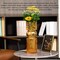 Set of 2 Decorative Green Tall Glass Vase - Modern Minimalist Decor for Parties, and Special Events - Perfect Centerpiece for Coffee Tables, Living Rooms, Dining Tables, Offices, and Farmhouse Decor